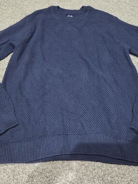 GAP Men's Dark Navy Textured Crewneck Sweater Size Small